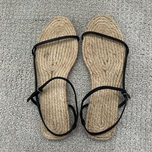 The Row Bare Flat Leather Espadrille Sandals